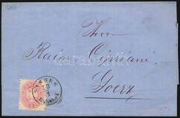 1866 5kr Levélen ,,SISSEK Bahnhof' - ,,GÖRZ' - Autres & Non Classés