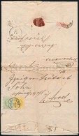 1868 Ajánlott Levél Melynek Küls? Lapja (így A Címoldal Is) Kettészakadt. A Címoldali Bérmentesítés 2kr + 3kr ,,BOROS JE - Autres & Non Classés