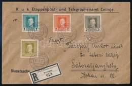 1918 Ajánlott Levél / Registered Cover 'K.u.k. Etappenpost- Und Telegraphenamt CETINJE' + 'EP CETINJE A' - 'SÁTORALJAÚJH - Autres & Non Classés