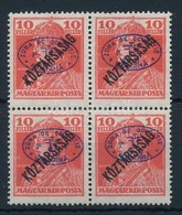 ** Debrecen I. 1919 Károly/Köztársaság 10f Négyestömb Garancia Nélkül (**30.000) - Autres & Non Classés