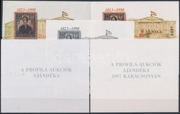 ** 1998 150. év Nemzetközi Bélyegkiállítás 5 Db-os Emlékív Garnitúra Piros Felülnyomással, Azonos Sorszámmal (65.000) - Other & Unclassified