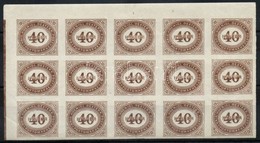 ** 1899 Portó Mi  20 ívsarki 15-ös Tömb, 1 Bélyeg Törött / Block Of 15, 1 Stamp Folded - Altri & Non Classificati