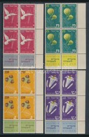 ** 1952 Zsidó ünnepek Mi 73-76 Tabos ívsarki Négyes Tömbökben / Corner Blocks Of 4 With Tab - Sonstige & Ohne Zuordnung