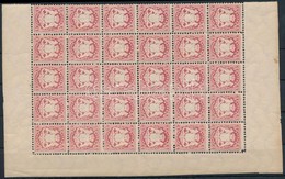 ** 1875 Mi 33 30-as ívdarab Benne Mi 33 II és III Lemezhibák / Sheet Part Of 30 Incl. Plate Varieties - Other & Unclassified