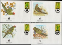 1987 WWF Papagájok Sor 4 FDC-n Mi 421-424 - Sonstige & Ohne Zuordnung