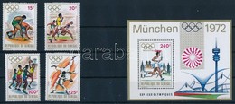 * 1972 Nyári Olimpia Sor Mi 494-497 + Blokk Mi 10 - Andere & Zonder Classificatie