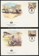 1987 WWF: Fehér Orrszarvú Sor Mi 528-531 4 Db FDC-n - Sonstige & Ohne Zuordnung