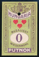 Cca 1900 Liszteszsák Zárjegy. Putnok - Ohne Zuordnung