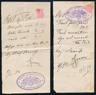 1903-1906 3 Db Orvosi Recept Fiumei Bélyegz?kkel - Unclassified