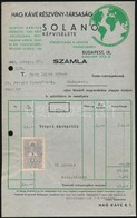 1915-1943 3 Db Díszes Fejléces Számla Okmánybélyegekkel (Tente Gyermekkocsi, Hag Kávé Részvénytársaság, Herz Mór) - Non Classificati