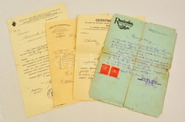 Cca 1920 4 Db Fejléces Számla. Ruzicska, Gastner, MTTE - Unclassified