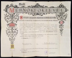 1924 M. Kir. József-M?egyetem Mérnöki Oklevelének Másolata, Pecséttel, 1000 K. Okmánybélyeggel, Kis Szakadással, Hajtásn - Non Classificati