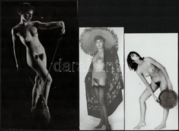 Cca 1982 Hölgyek Kellékekkel, Szolidan Erotikus Felvételek, 3 Db Vintage Papírkép + 3 Db Vintage Negatív (a Pozitív és N - Other & Unclassified