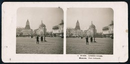 1905 Moszkva, Lubjanka Tér, Sztereofotó, Neue Photographische Gesellschaft AG., Berlin-Steglitz, 9×18 Cm - Sonstige & Ohne Zuordnung