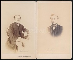 Cca 1862 Vizitkártya Méret? Portrék, 2 Db Vintage Fotó, 10,5x6,5 Cm - Sonstige & Ohne Zuordnung