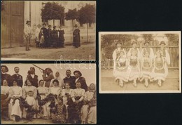 Cca 1910 Vidéki életképek, Baráti Társaságok, Stb., 5 Db Fotó és Fotólap, 9x12 és 8,5x14 Cm - Sonstige & Ohne Zuordnung