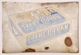 Cca 1920 Szent István Cikoria, Sérült Zománctábla, 33×50 Cm - Publicités