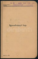 1939 A M. Kir. 1. Honvéd Tábori Tüzérosztály Igazolványi Lapja Zsidó Személy Részére - Other & Unclassified