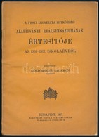 1927 A Pesti Izraelita Hitközség Alapítványi Reálgimnáziumának értesít?je.  80 P. - Other & Unclassified