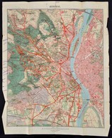 1926 Budapest Kézi Térképe Kirándulók Részére, 1:25:000. Bp., M. Kir. Állami Térképészet, Bejelölésekkel, Szakadozott Sz - Autres & Non Classés