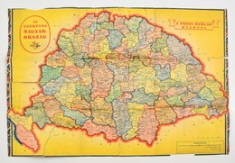 1938 Pesti Hírlap Színes Térképmelléklete: 'Az Ezeréves Magyarország', Ill. Hátoldalán Hátoldalán Ragasztással 41x57 Cm. - Sonstige & Ohne Zuordnung