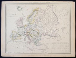 1847 Európa Nagyméret? Határszínezett Rézmetszet? Térképe. / 1847 Sharpe's Corresponding Map Of Europe With Steamship Ro - Altri & Non Classificati