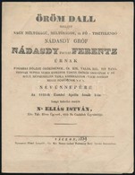 1839 Éliássy (Eliás) István (1801-?): Öröm Dall Mellyet Nagy Méltóságú, Méltóságos, és F?tisztelend? Nádasdy Paulai Fere - Zonder Classificatie