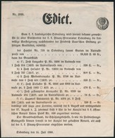 1860 Sopron, Cs. Kir. Törvényszéki Rendelet, Német Nyelven - Zonder Classificatie