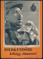 Cca 1970 'Zsebkend?be Köhögj, Tüsszents!' Egészségügyi Felvilágosító Villamos Plakát, Szélén Apró Szakadással, 23,5x17 C - Sonstige & Ohne Zuordnung