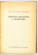 Halasy-Nagy József: Történeti Bevezetés A Filozófiába. Bp., 1942, Pantheon Irodalmi Intézet Rt. Átkötött Félvászon-kötés - Zonder Classificatie