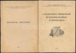 1947 Vegyes Könyvtétel, 3 Db:

Épít?ipari Árelemzés. Szerk.: Perényi Imre, Sebestyén Gyula. Bp.,1947, Magyar Építés- és  - Non Classés