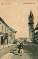 T2 Beszterce, Bistritz, Bistrita; Kórház Utca, Gyógyszertár, üzletek. No. 406. / Hospital Street, Pharmacy, Shops - Ohne Zuordnung