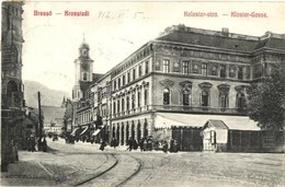 T2 Brassó, Kronstadt, Brasov; Kolostor Utca üzletekkel / Street View With Shops - Zonder Classificatie