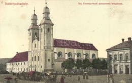 T2 Székelyudvarhely, Odorheiu Secuiesc; Szent Ferenc-rendi Szerzetesek Temploma, Piac / Church, Market - Unclassified