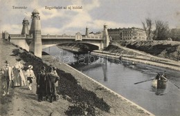 T2/T3 Temesvár, Timisoara; Béga Folyó Részlete, Új Híd, Csónak / Riverside, New Bridge, Rowing Boat (kis Szakadás / Smal - Unclassified