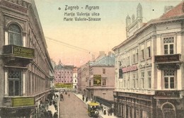 * T2/T3 Zágráb, Agram, Zagreb; Marija Valerija Ulica / Marie Valerie-Strasse / Mária Valéria Utca, Lóvasút, Bank, üzlete - Unclassified