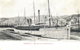 ** T2/T3 Genova, Bacini Di Carenaggio / Dry Docks With Steamship - Zonder Classificatie