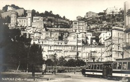 ** T1 Naples, Napoli; Piazza Principe Amedeo, G. Eden Hotel / Square With Tram - Ohne Zuordnung