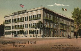 ** T2/T3 Palermo, Excelsior Palace Hotel. American And Italian Flags (EK) - Ohne Zuordnung