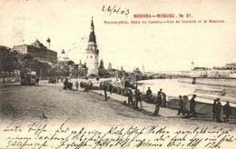 T2/T3 Moscow, Moskau, Moscou; Vue Du Kremlin Et La Moscova / Kremlin, Moskva River, Horse-drawn Tram. Phototypie Scherer - Unclassified