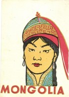 * T4 Mongolian Folklore Art Postcard, Traditional Costume (vágott / Cut) - Ohne Zuordnung