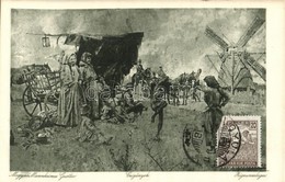 * T2 Cigányok, Szélmalom, Folklór / Zigeunerlager / Hungarian Art Postcard, Gypsy Folklore, Windmill. TCV Card S: Magyar - Unclassified