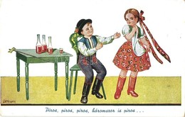 ** T2/T3 'Piros, Piros, Piros, Háromszor Is Piros' Boy And Girl, Hungarian Folklore, S: Bernáth (EK) - Ohne Zuordnung