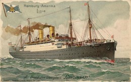 * T4 Hamburg-Amerika Linie, Dampfer 'Cincinnati', Mühlmeister & Johler No. 983. Litho (b) - Non Classés