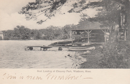 Westboro MA - Boat Landing At Chauncy Park - 1913 Postcard - Unused - Very Fine Condition - 2 Scans - Worcester