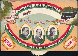 ** T2/T3 1931 Justice For Hungary! A Diadalmas óceánrepülés Emlékére. Magyar Sándor Navigátor, Endresz György Pilóta, Sz - Non Classés