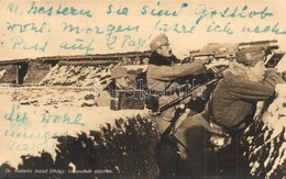 T2 Géppuskák állásban. Dr. Kollarits József F?hadnagy. Hadifénykép Kiállítás / WWI Austro-Hungarian K.u.K. Soldiers With - Non Classificati