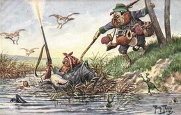 ** T2/T3 Dogs Hunting Ducks, Humor, Art Postcard. T. S. N. Serie 1175. (6 Dess.) S: Arthur Thiele (EK) - Non Classés