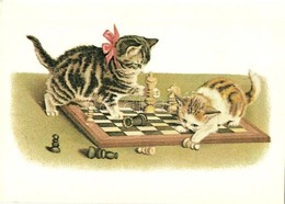 T2/T3 Cats Playing Chess - Modern Reproduction + 1981 Ystad SM  (EK) - Zonder Classificatie
