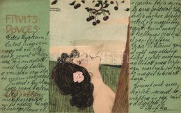 * T2/T3 Fruits Douces - Cerises / Sweet Fruits, Cherries. French Art Postcard, Art Nouveau, Litho S: Raphael Kirchner (R - Unclassified